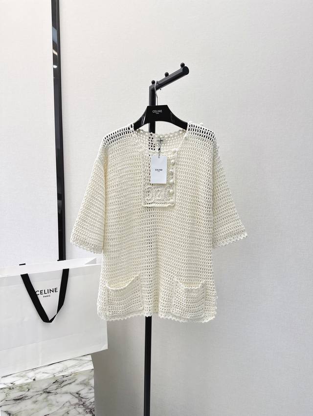 独家首发 品质控必入 Ce 24Ss 早春最新款奶油白凯旋门手工钩花工艺毛衣 奶呼呼的颜色太爱了～～经典圆领复古减龄少女风定位凯旋门勾花 宽松版型上身百搭帅气又 - 点击图像关闭