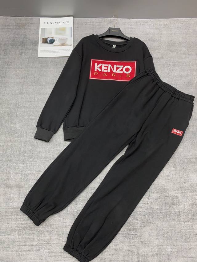 Kenzo 高田贤三logo刺绣字母卫衣休闲圆领长袖套头衫套装 码数smlxl