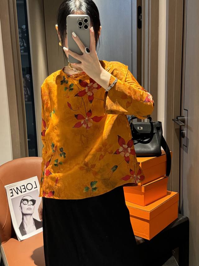 爆款上新真丝香云纱上衣两色，S-Xl