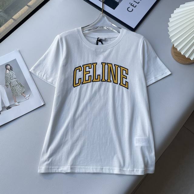 Celine 吹来了夏天的风爆裂纹印花立体logo简约又洋气！设计感和撞色感很牛