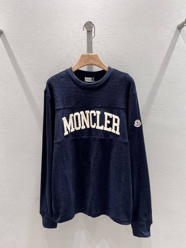 Moncl*r 24FW早秋新款 毛巾料字母LOGO圆领套头卫衣丨独家yb开发！高版出品！定制原版毛巾料一致面料，上身有型有范又时髦颜值与舒适度兼具！衣橱必不可