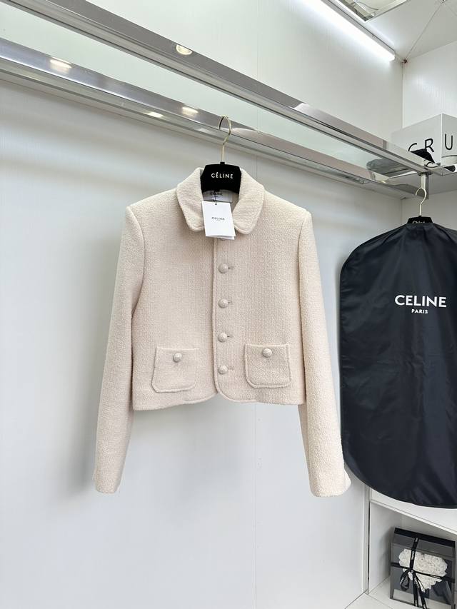 C*LINE Celine 早秋新款法式翻领 外套重工即视感很显富贵感搭配牛仔裤可酷帅搭配半裙又可变减龄甜美版型显瘦不会压身高秒抬气质感订制粗尼羊毛面料 适合各