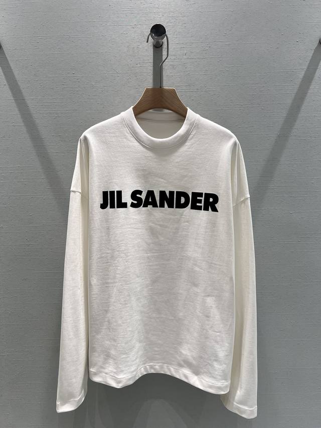 Jil Sander 24Fw早秋新款 极简风字母logo印花圆领长袖t恤丨独家高版出品！超级舒适的圆领t恤 早秋穿搭最佳选择 日常出街必备采用定制面料 宽松版